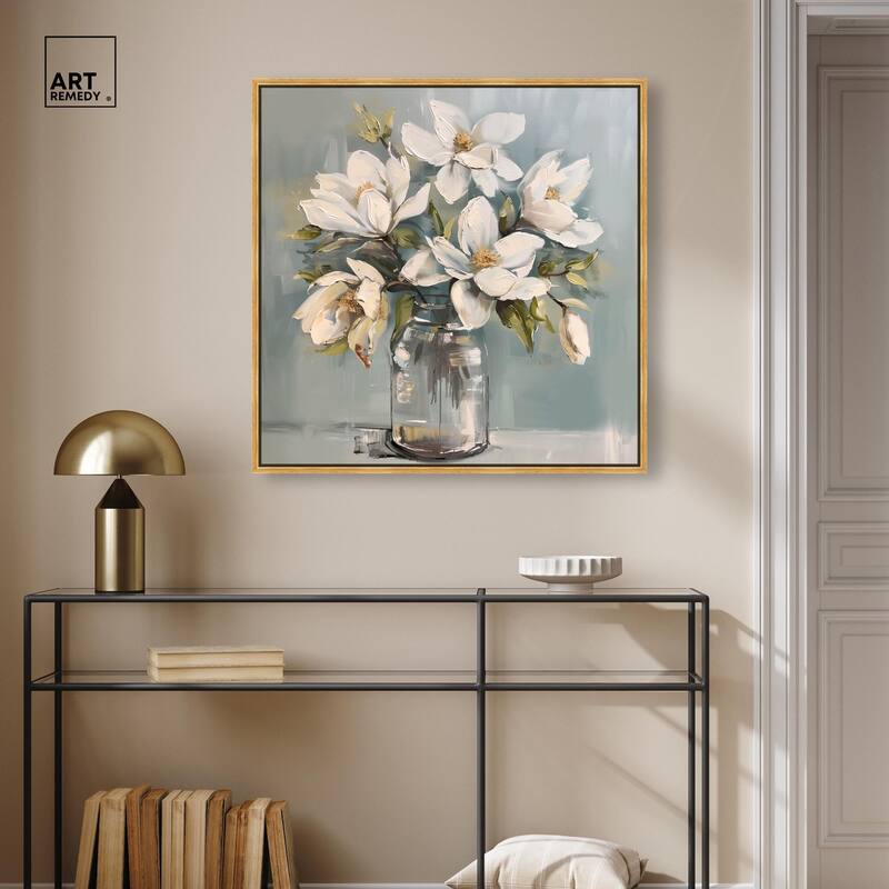 Prismatic Floral and Jar Canvas by Art Remedy