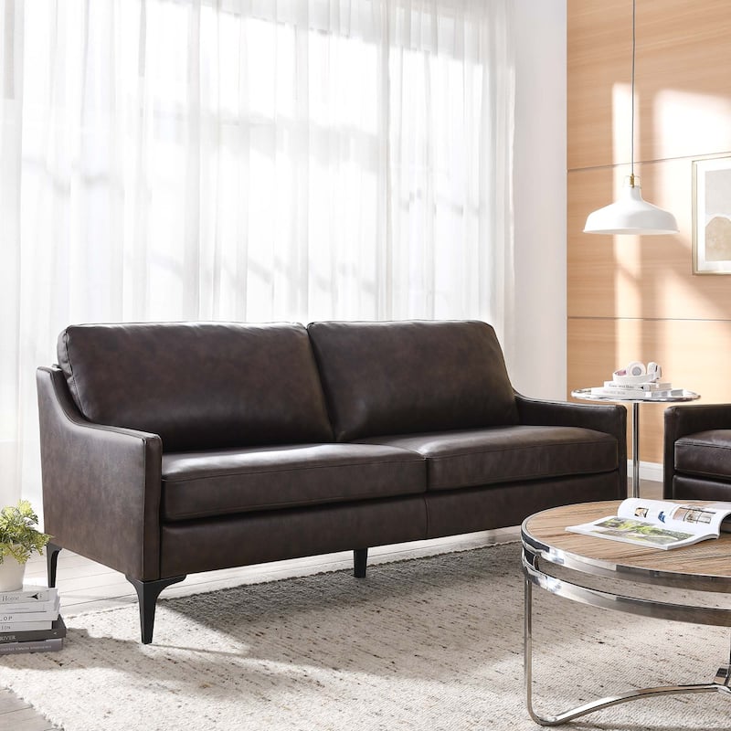 Corland Leather Sofa - Brown