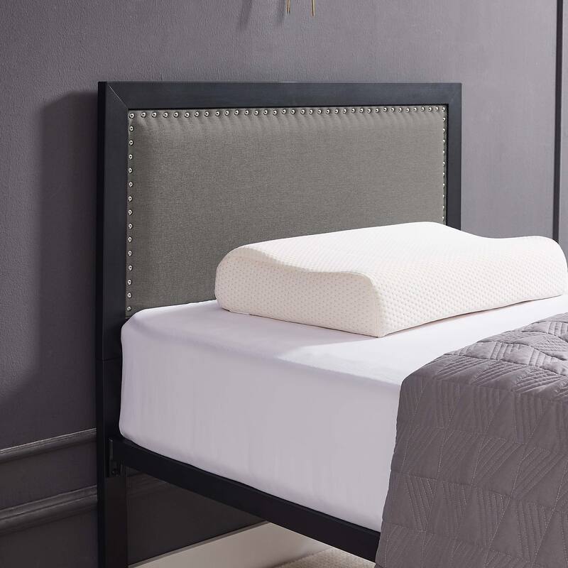 VECELO Upholstered Kids Bed with Headboard,Twin Size Bed Set of 2