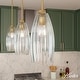 preview thumbnail 1 of 5, Hunter Rossmoor Luxe Gold 1 Light Pendant w/ Clear Glass - Kitchen, Dining Room, Foyer - Formal, Modern - Designer! 7" x 14"