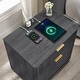 preview thumbnail 13 of 34, Fluted Nightstand Set of 2 with Charging Station, 2 Drawer End Table