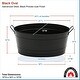 preview thumbnail 2 of 5, Achla Designs Versatile Traditional Galvanized Steel Oval Tub, 21 Inch Long, Black