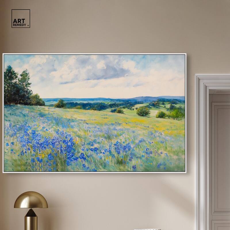 Sky Over Blue Fields Canvas by Art Remedy