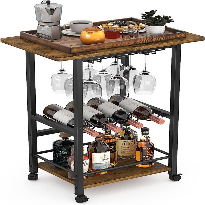 Serving Cart for Home, Microwave Cart - 15"D x 23.6"W x 27.6"H