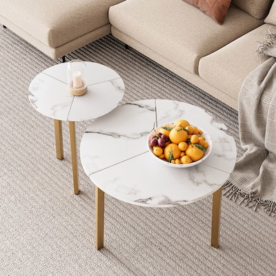 SUNBURY Nesting Round Coffee Table Set of 2