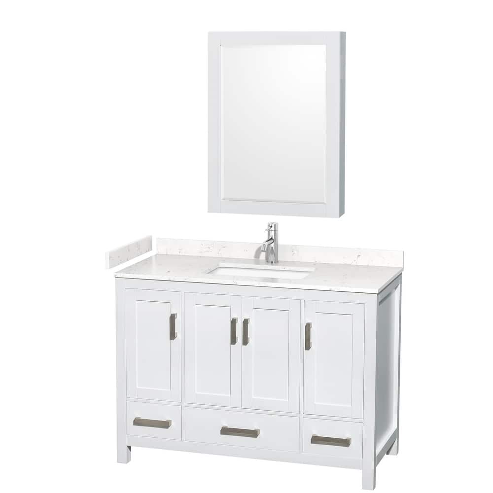 Wyndham Collection Sheffield 48" Single Bathroom Vanity, Carrara