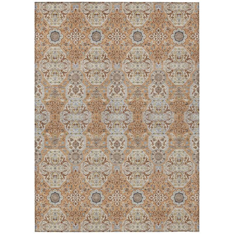 Machine Washable Indoor/ Outdoor Global Budden Chantille Rug