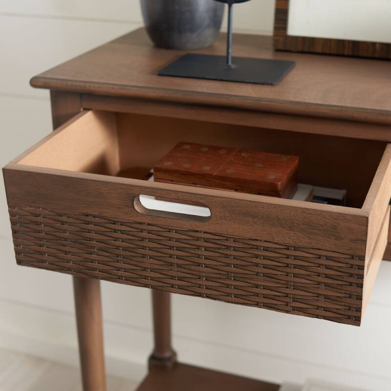 SAFAVIEH Lucetta 2-Drawer Console Table - 35.5" W x 13" L x 29.5" H - 36Wx13Dx30H - Brown