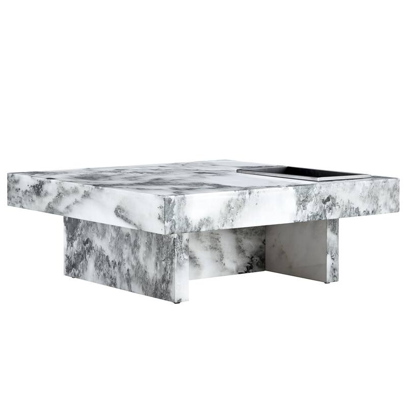 Modern Imitation Marble Coffee Table Simple Coffee Table Multifunctional Coffee Table, for Living Room