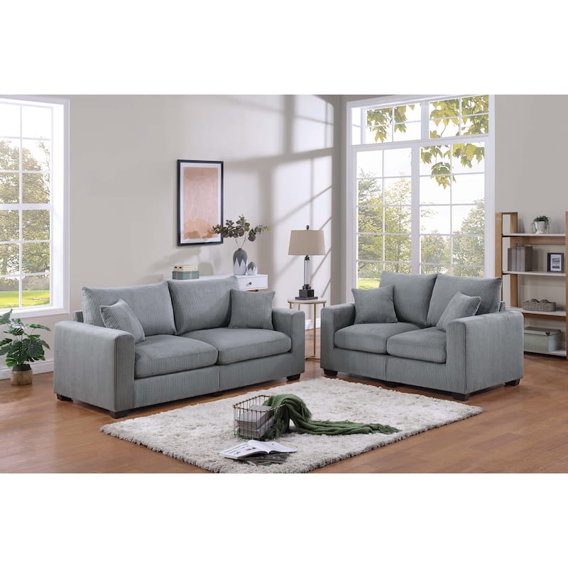 Poundex 2-Piece Sofa Set - Fog