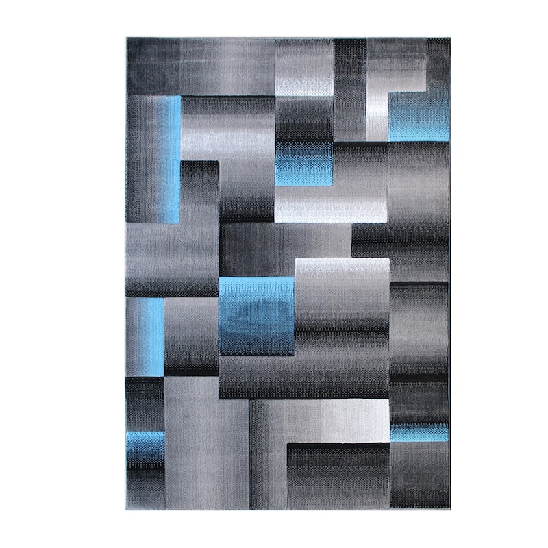 Modern Geometric Style Color Blocked Indoor Area Rug