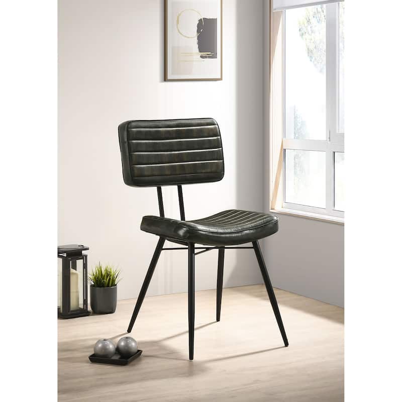 Misty Leather Upholstered Dining Side Chair (Set of 2)