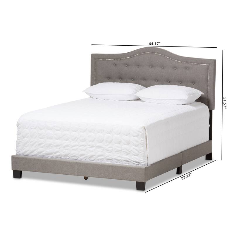 King Size Bed Fabric Upholstered Grey Bedroom Furniture Modern Design