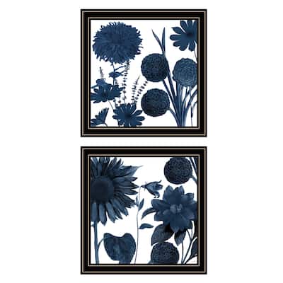 "Sunflower Blues" by Sophie 6, Ready to Hang Framed Print