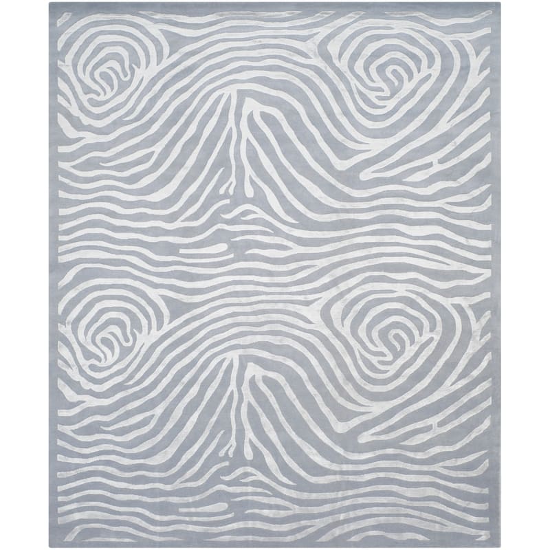 SAFAVIEH Couture Hand-knotted Tibetan Ilke Modern Wool Rug - 9' x 12' - Silver