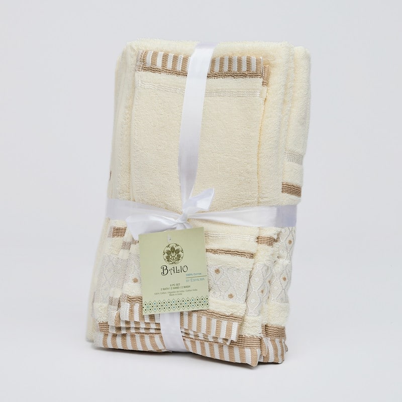 Balio 6-Piece 100 Cotton Bath Towel Set