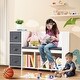 preview thumbnail 9 of 8, White 6 Cubby Storage Organizer Kids Reading Nook Bench with Detachable Seat Cushion and 3 Drawers - 43.11” x 15.87” x 29.92”