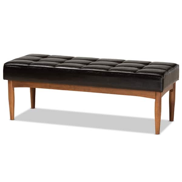 Sanford Mid-Century Modern Dining Bench - Dark Brown