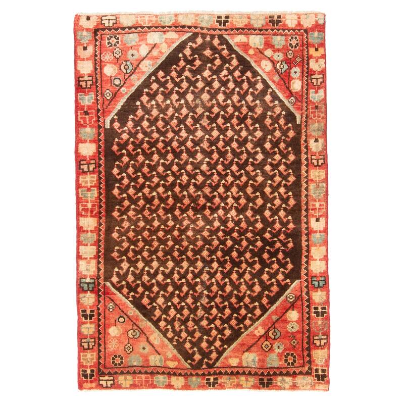 ECARPETGALLERY Hand-knotted Andelz Dark Brown Wool Rug - 2'11 x 4'8