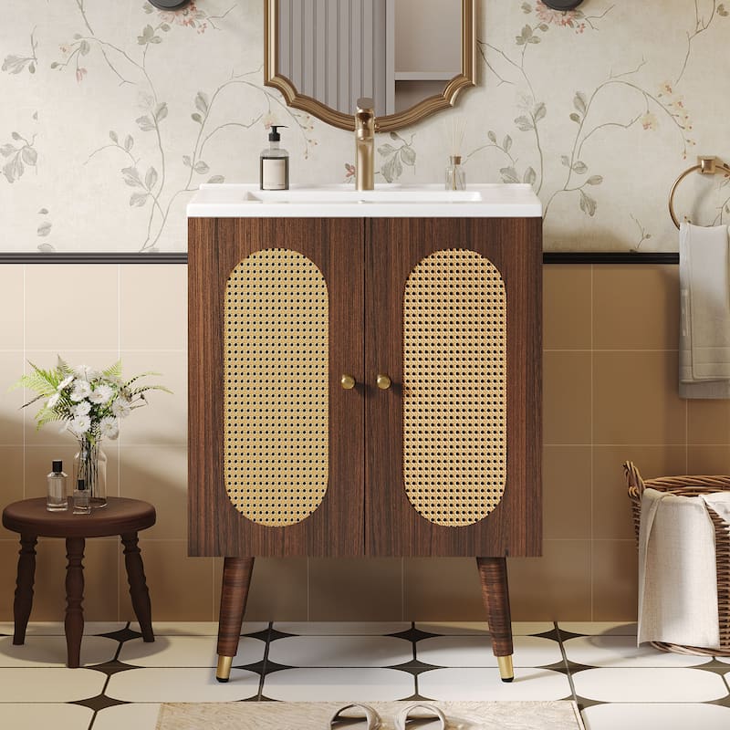 Moasis - 24"W x 18.9"D x 34.6"H - Walnut