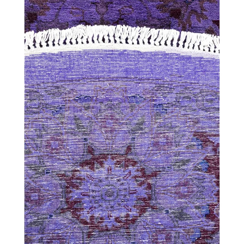 Fine Vibrance, One-of-a-Kind Hand-Knotted Area Rug - Purple, 6' 1" x 6' 1" - 6' 1" x 6' 1"
