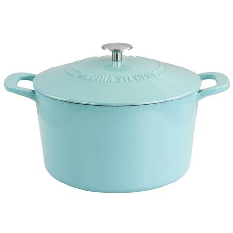 Martha Stewart Enameled Cast Iron 7 Quart Dutch Oven with Lid