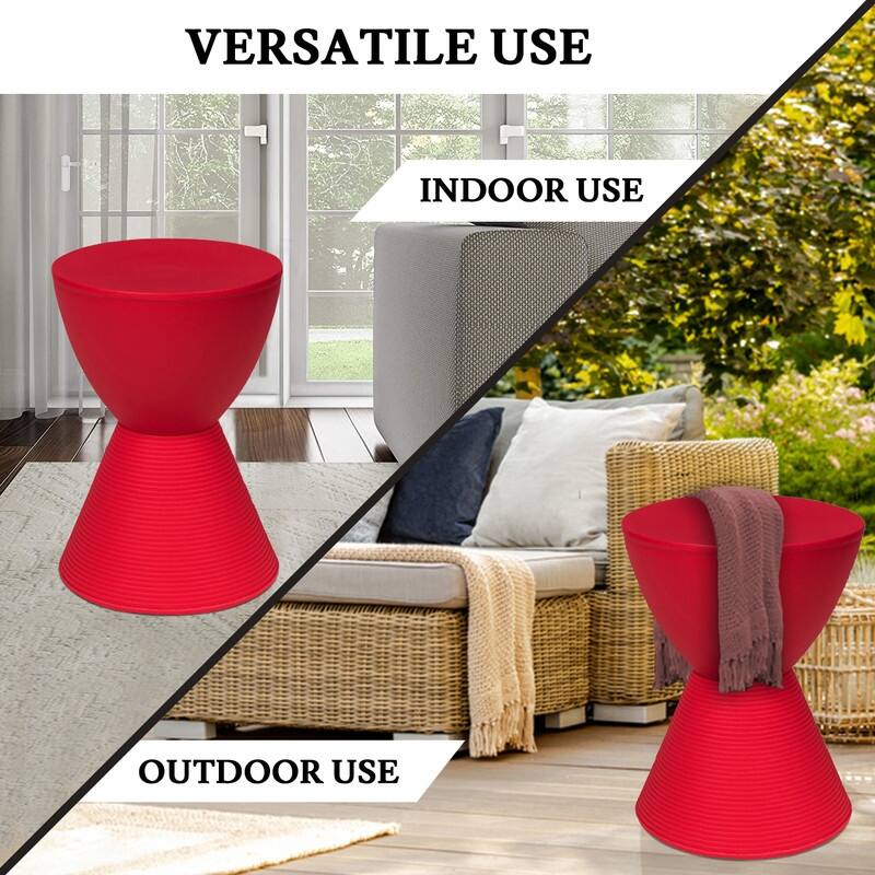 Boyd Round Side Table with Ribbed Design Base - Accent Hourglass End Table with Removable Lid for Living Room & Bedroom