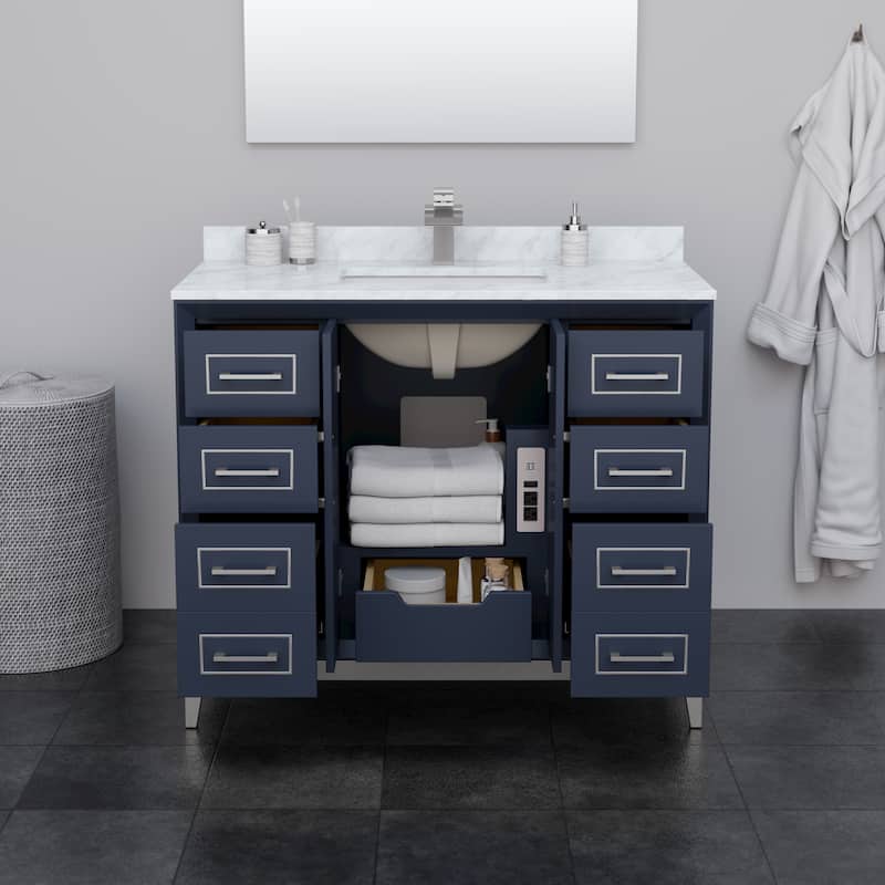 Marlena 42-Inch Single Vanity Set, Carrara Marble Top