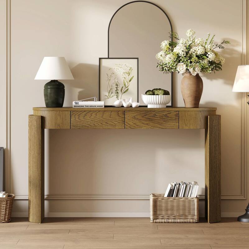 Entryway Table with Natural Wood Grain Finish