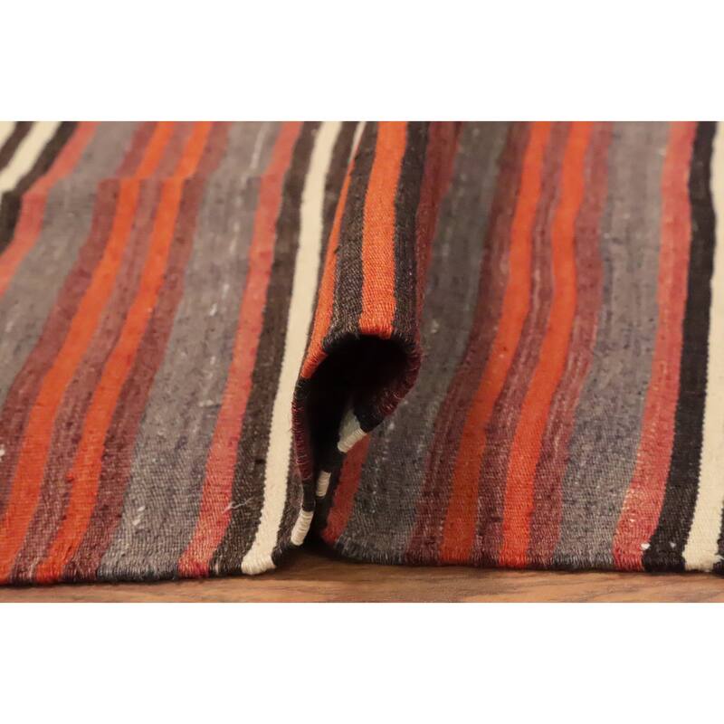 Hand Woven Oriental 100% Wool Carpet Southwestern Geometric Multi-Colored Kilim Area Rug - 9' 9'' X 5' 4''