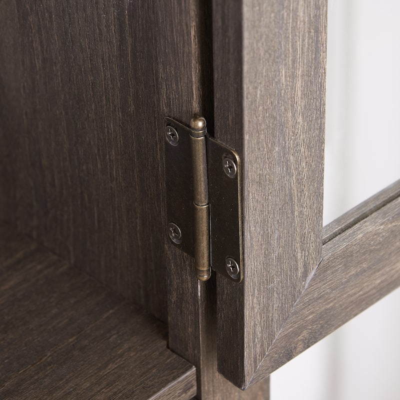 GDF Studio - Modern Tall Storage Cabinet with Drawer and Glass Doors.