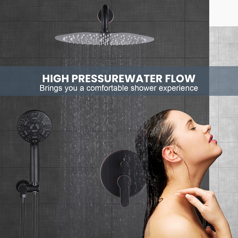 WOWOW Wall Mount 9-Spray Shower Faucet with Handshower
