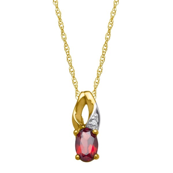 1/2 ct Natural Garnet Pendant with Diamond in 10K Gold