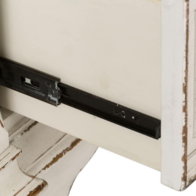 The Gray Barn Abbey Park Weathered Brown & Antique White 2 Drawer Night Stand Charging Station