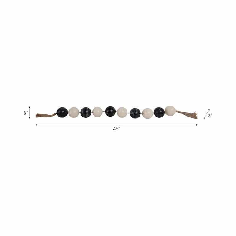 Decorative Bead Strand with Resin Spheres and Woven Jute Tassels - 46" x 3" x 3"