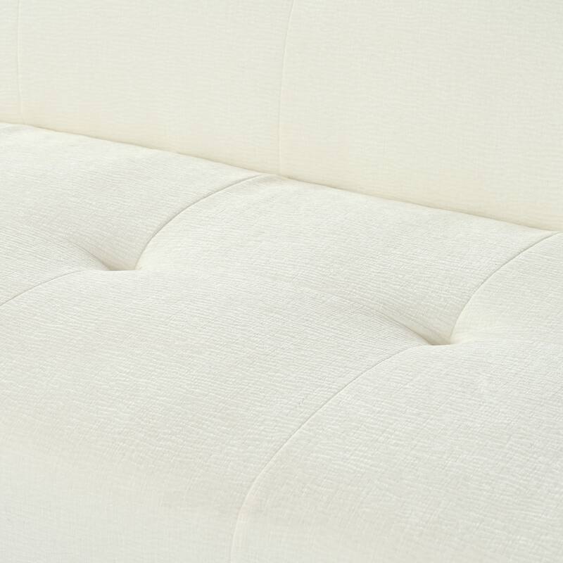 Chenille Upholstered 3-Seater Sofa, Full Sponge Compression Sofa, Deep Seat Sofa with Pocket Spring for Living Room