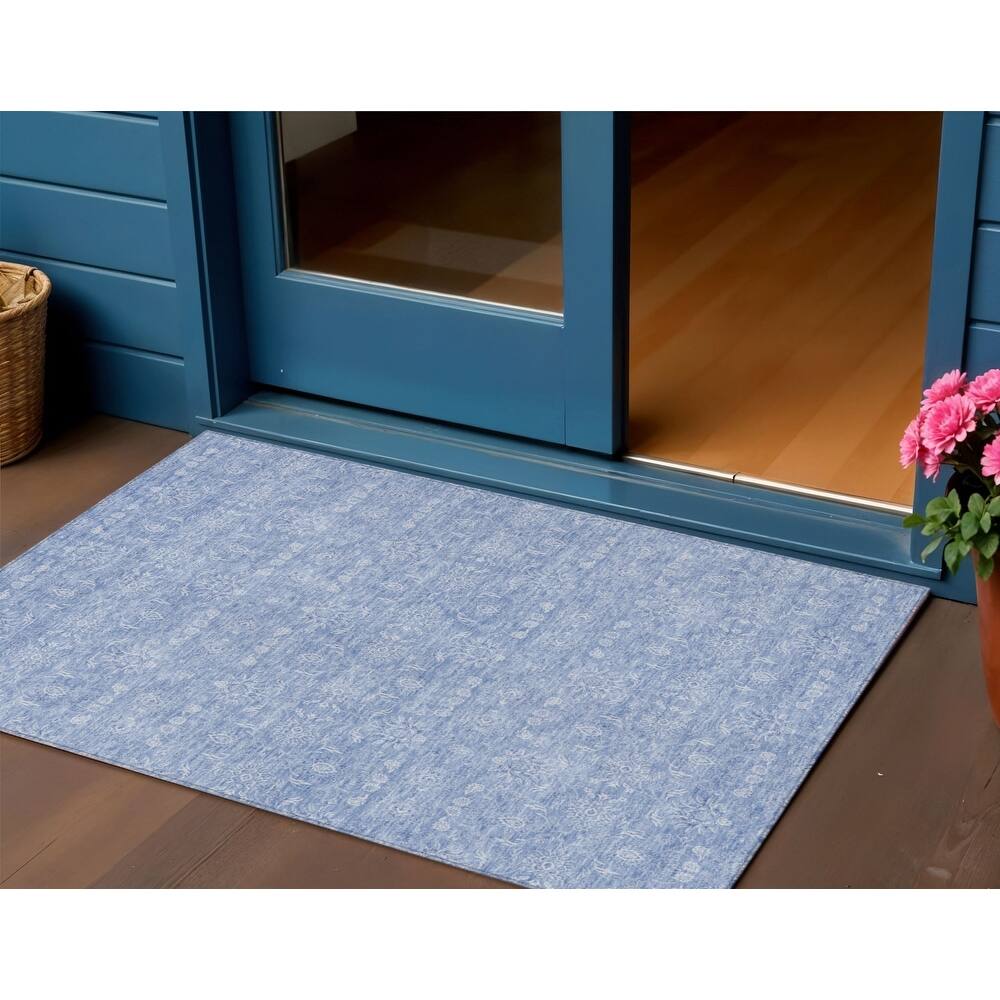 HomeRoots Floral Transitional Rectangle Outdoor Rug