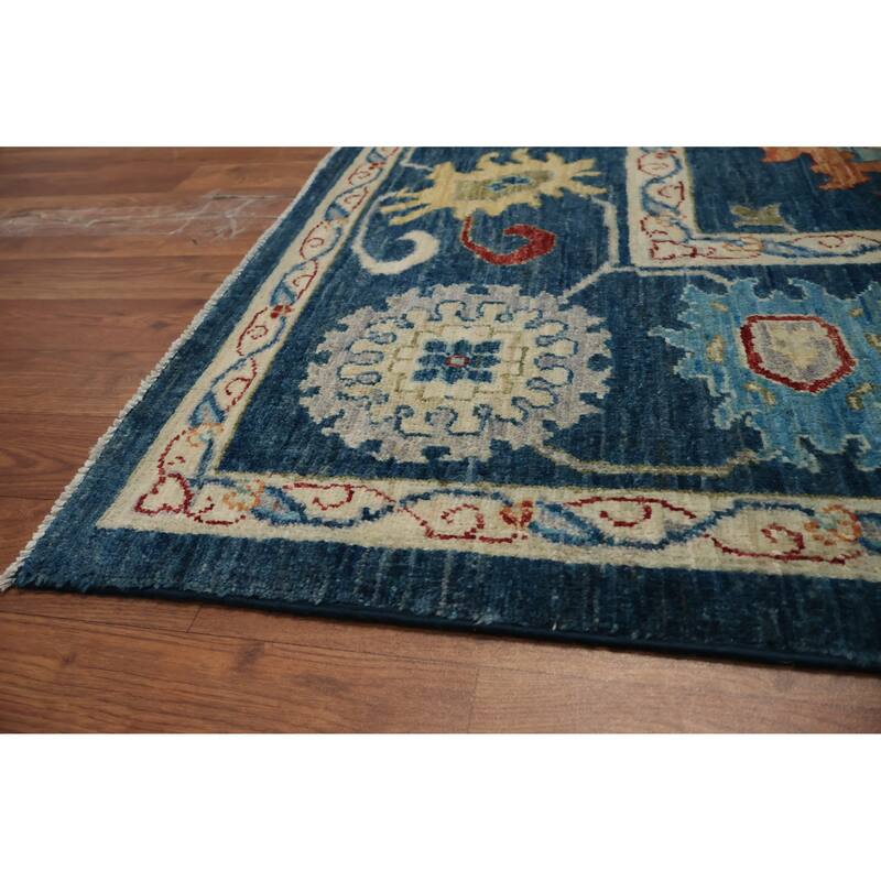 Hand Knotted Oriental 100% Wool Carpet Traditional All-Over Navy Blue & Blues Ziegler Area Rug - 12' 4'' X 8' 10''