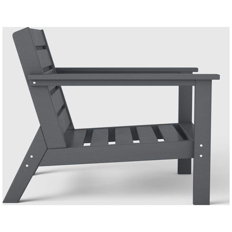 Polytrends Birchwood All Weather Poly HDPE Outdoor Patio Deep Seating Arm Chair
