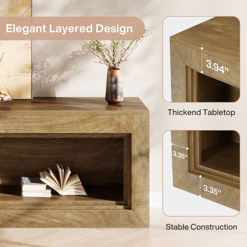 63" Extra Long TV Stand with Storage Shelves, Media Console Entertainment Center for 55/60/65/75-Inch TVs Living Room Bedroom