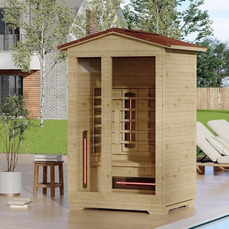 Infrared Sauna up to 4 Person with 15 Minutes Warm-up Heater Tube & Carbon Plate