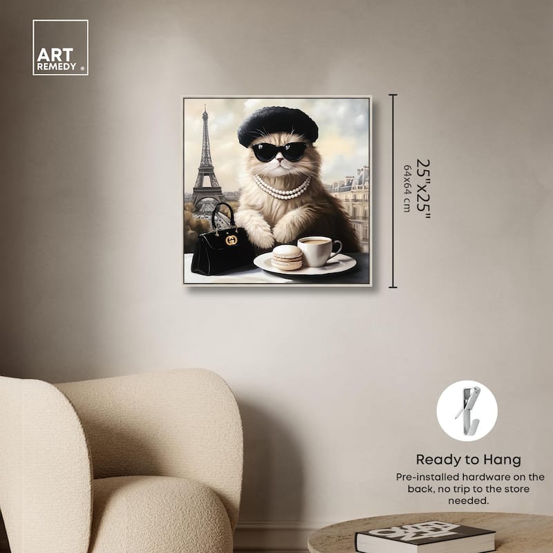 Cat in Paris Treats Canvas by Art Remedy