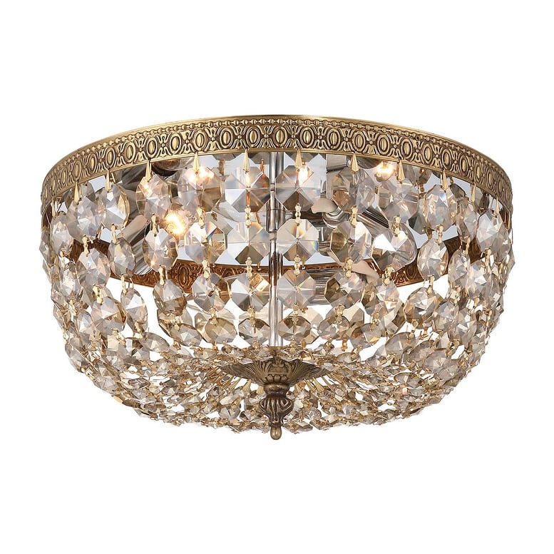 Crystorama Lighting Group 712-GT-MWP Ceiling Mount 3 Light 12" Wide - Olde Brass