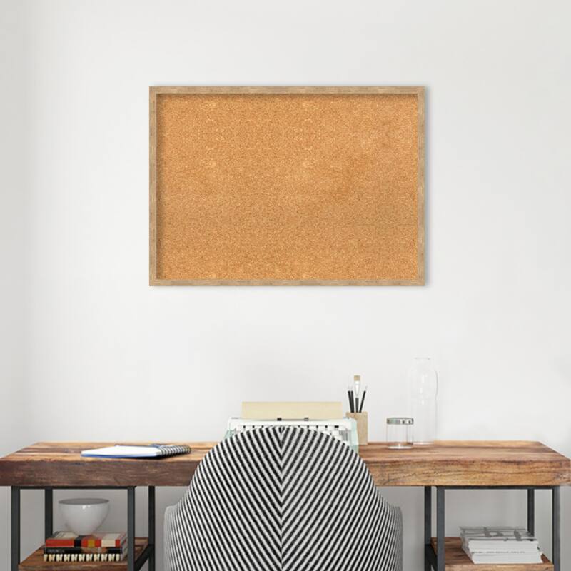 Imprint Wood Framed Natural Corkboard Bulletin Board