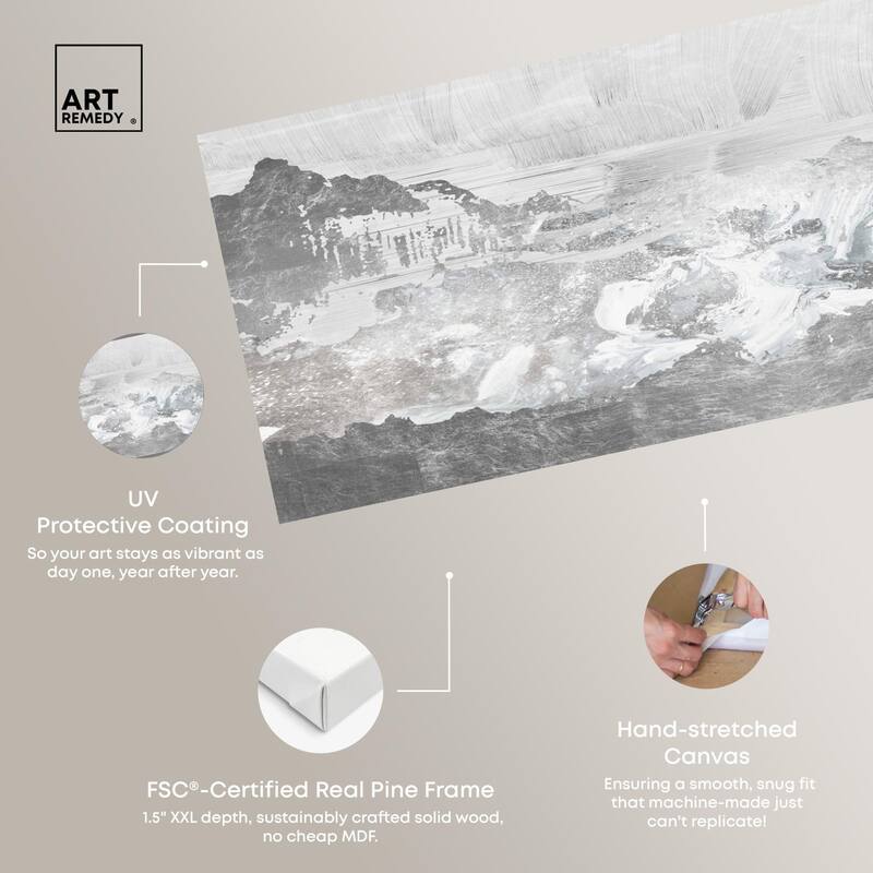 Inspired Neutral Morning Panoramic Canvas by Art Remedy, Gallery Wrapped