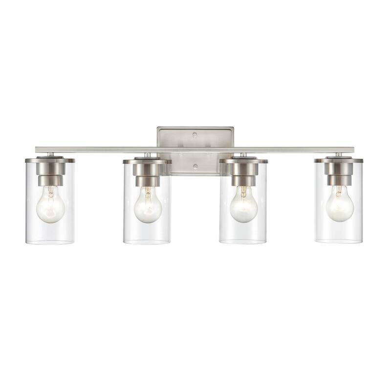 Millennium Lighting Verlana 4-Light Bathroom Vanity Fixture in Multiple Finishes with Clear Glass Shades - Brushed Nickel.