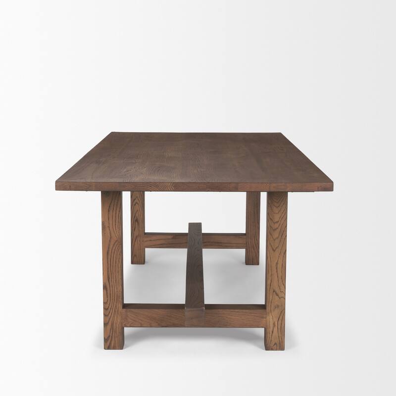 Suke 84" Rectangular Wood Trestle Dining Table - 84.0L x 42.0W x 30.0H