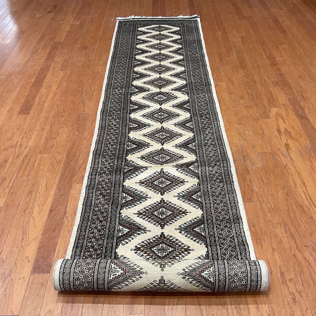 HERAT ORIENTAL Handmade One-of-a-Kind Bokhara Wool Runner - 2'7 x 14'1