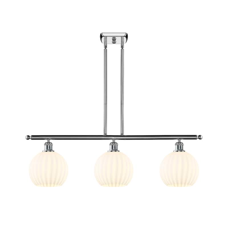 Innovations Lighting 516-3I-11-36-White Venetian-Indoor Pendant Large - Polished Chrome / White Venetian