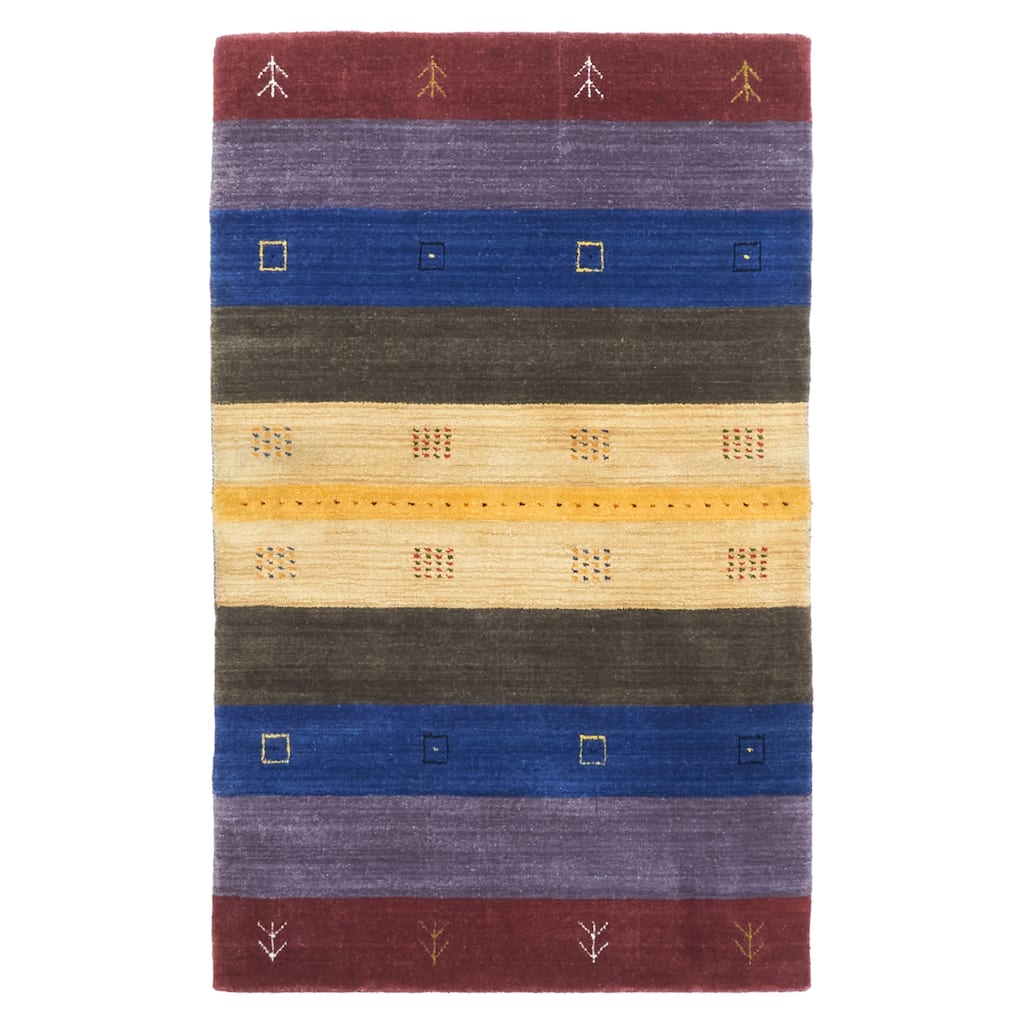 ECARPETGALLERY Hand Loomed Kashkuli Gabbeh Multi Color Wool Rug - 2'11 x 4'9